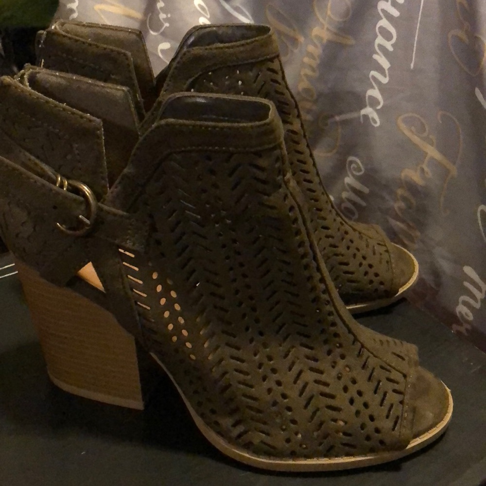 Peep toe booties